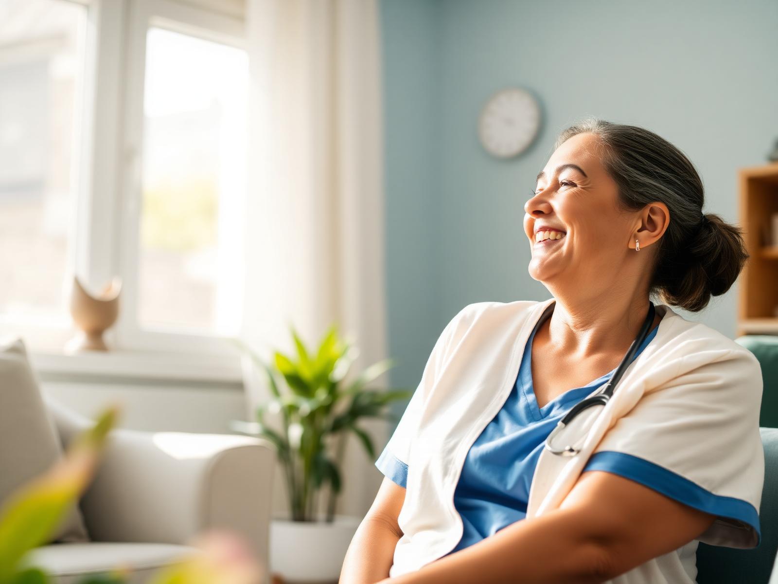 Compassionate skilled nurse with senior patient